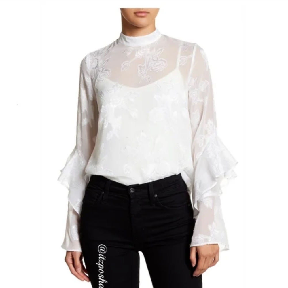 Nordstrom Wild Pearl Sheer Blouse - Picture 2 of 6